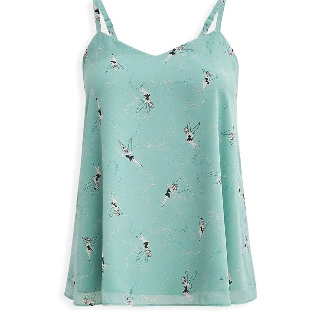Torrid 4 (4X 26) Disney Tinkerbell Peter Pan Double Layer Swing Cami Tank Top